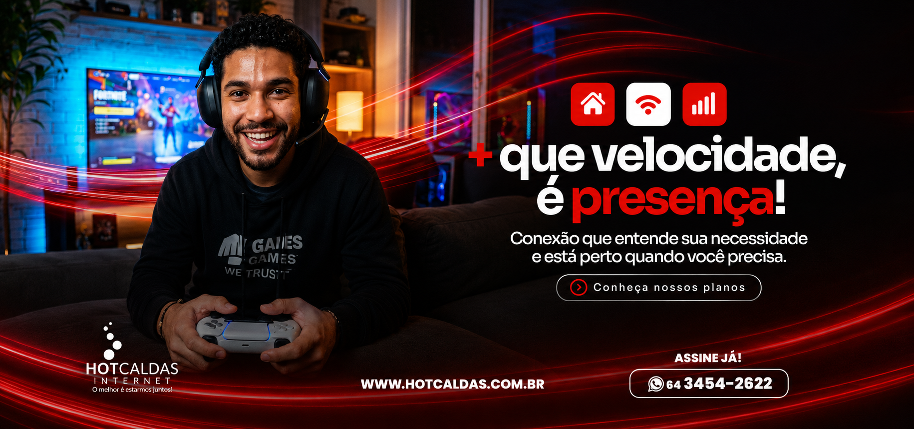 Mais que velocidade, presença com a HotCaldas Internet